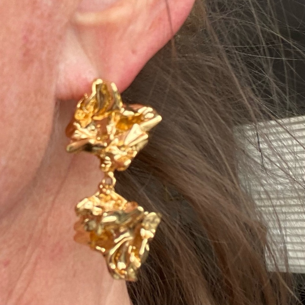 Amber Sceats earrings. 24K gold plated